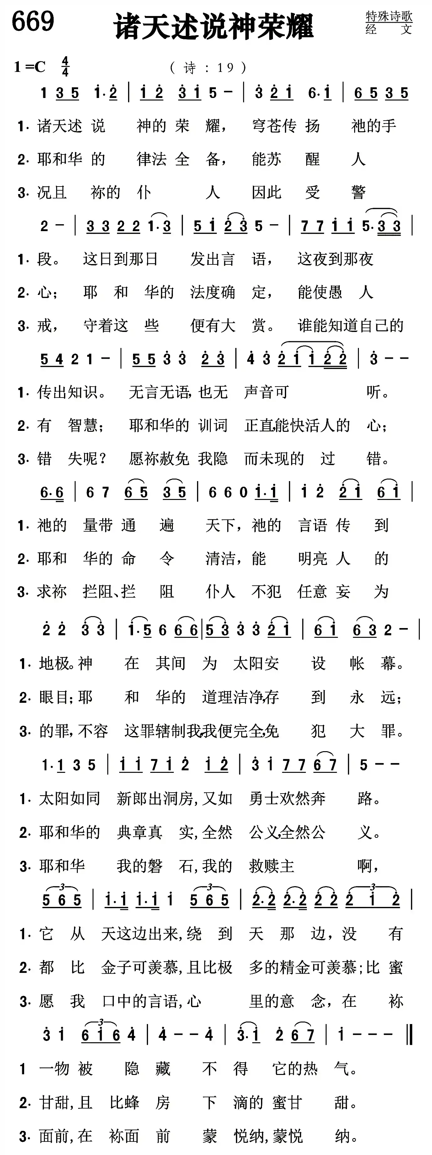 诸天述说神荣耀